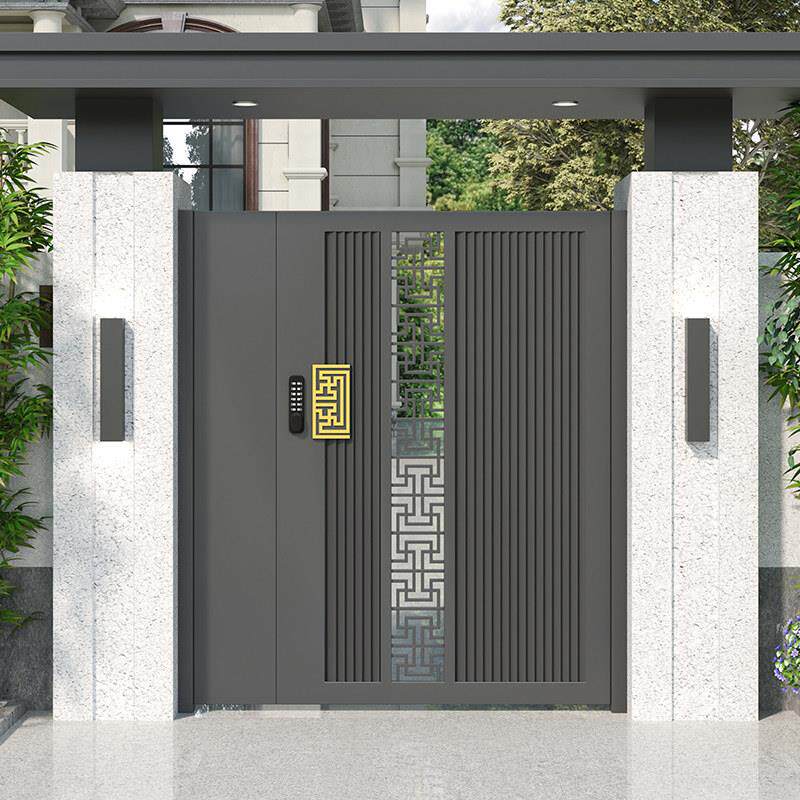 铝合金自建房院子大门户外别墅庭院大门铁艺大门电动单双开门定制