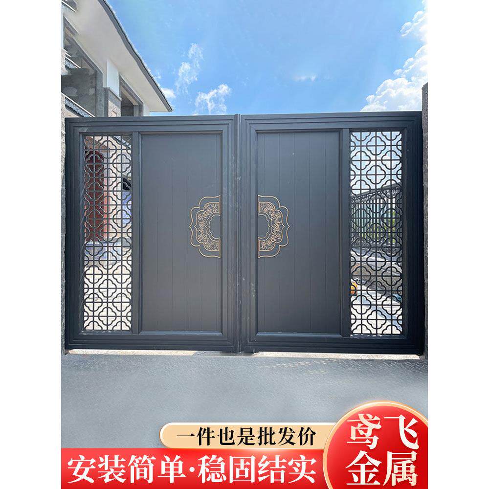 铝合金门,双门别墅,双门庭院门,铝合金艺术推拉门,乡村自建门