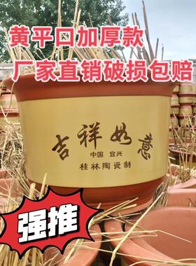 陶瓷花盆好看的盆特价精品紫砂红色平口特大号盆栽种树盆景陶瓷盆