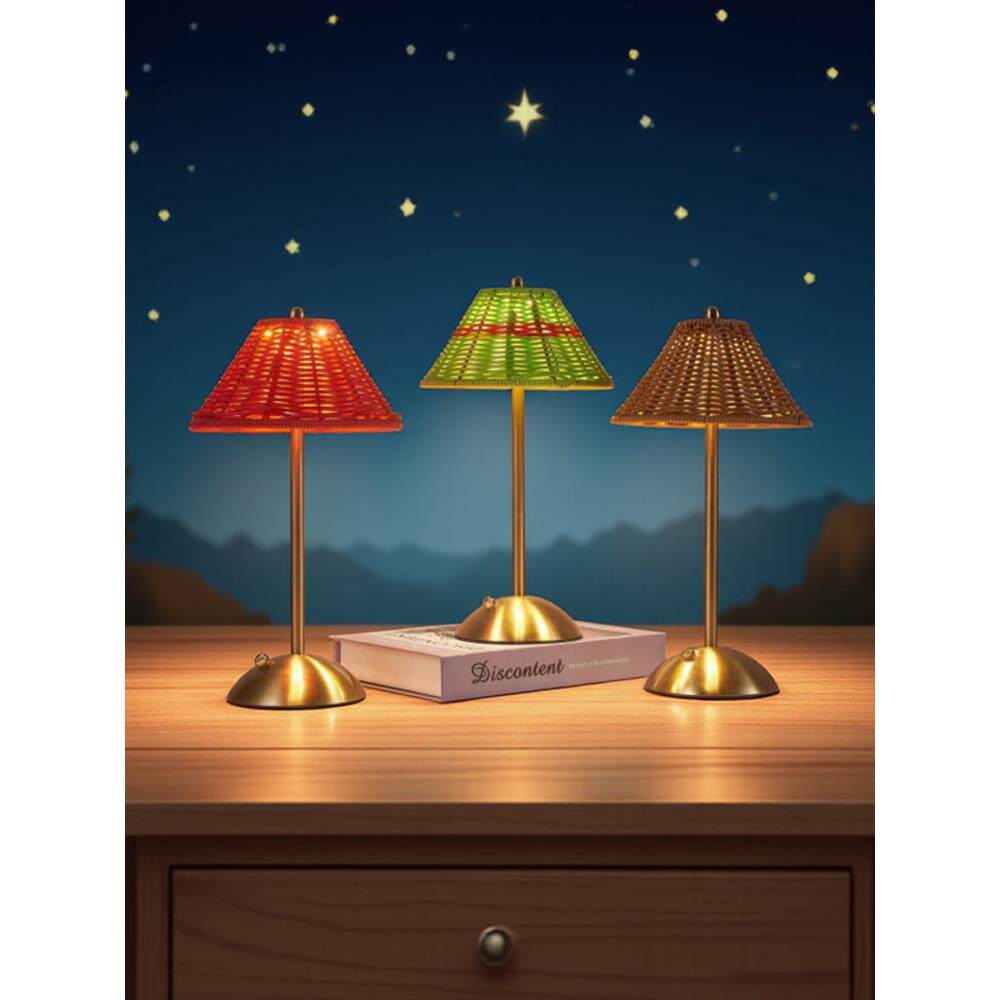 新产品创意氛围褶皱台灯伞夜灯卧室床头温馨高端家装台灯