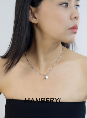 MANBERYL漫宝琳新款米珠珍珠项链简约百搭秋冬锁骨链女送生日礼物