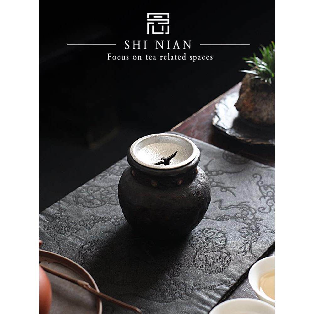 战鼓锡盖建水茶洗水盂茶渣缸茶桌倒茶水小号渣斗功夫茶道零配香炉