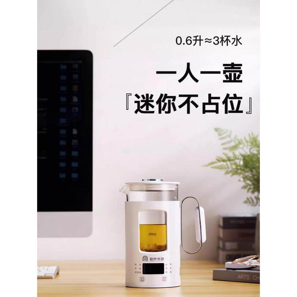 荣盛健康壶便携式玻璃泡茶机旅行电热水杯家用迷你壶煮花茶壶