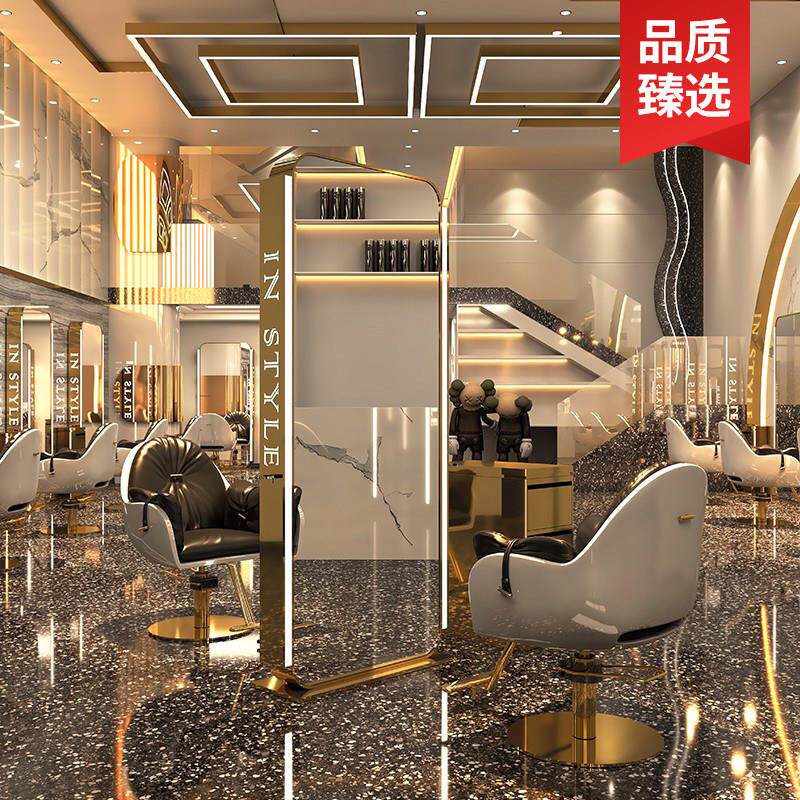 网红发廊专用理髲店镜子双面落地镜美发店镜台单面烫染剪发镜潮款