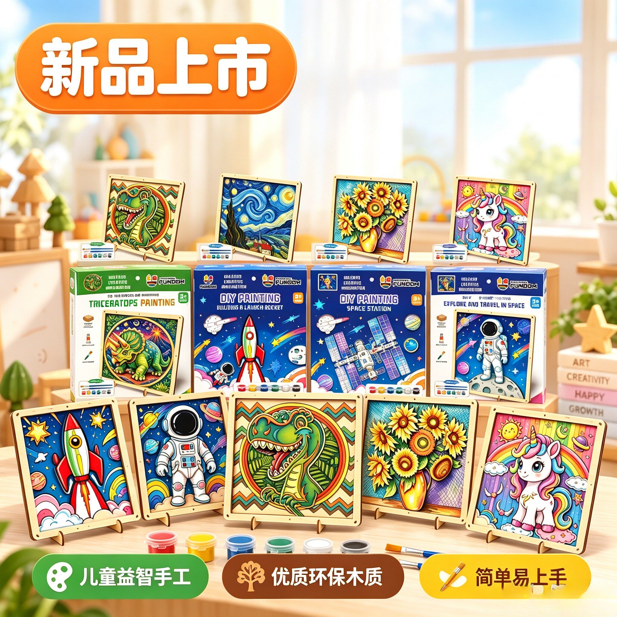 木质叠层画DIY儿童手工绘画