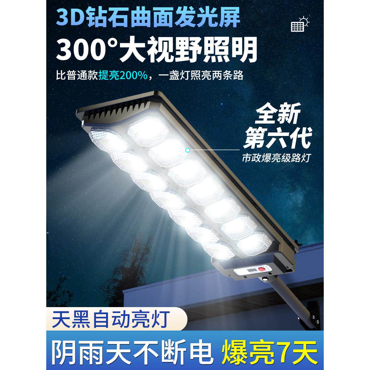 新款太阳能户外灯庭院灯家用室外人体感应超亮大功率照明led路灯