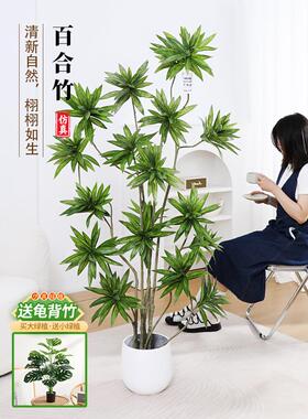模拟绿色植物百合竹子客厅大盆栽高雅易接近豪华景观装饰落地假绿