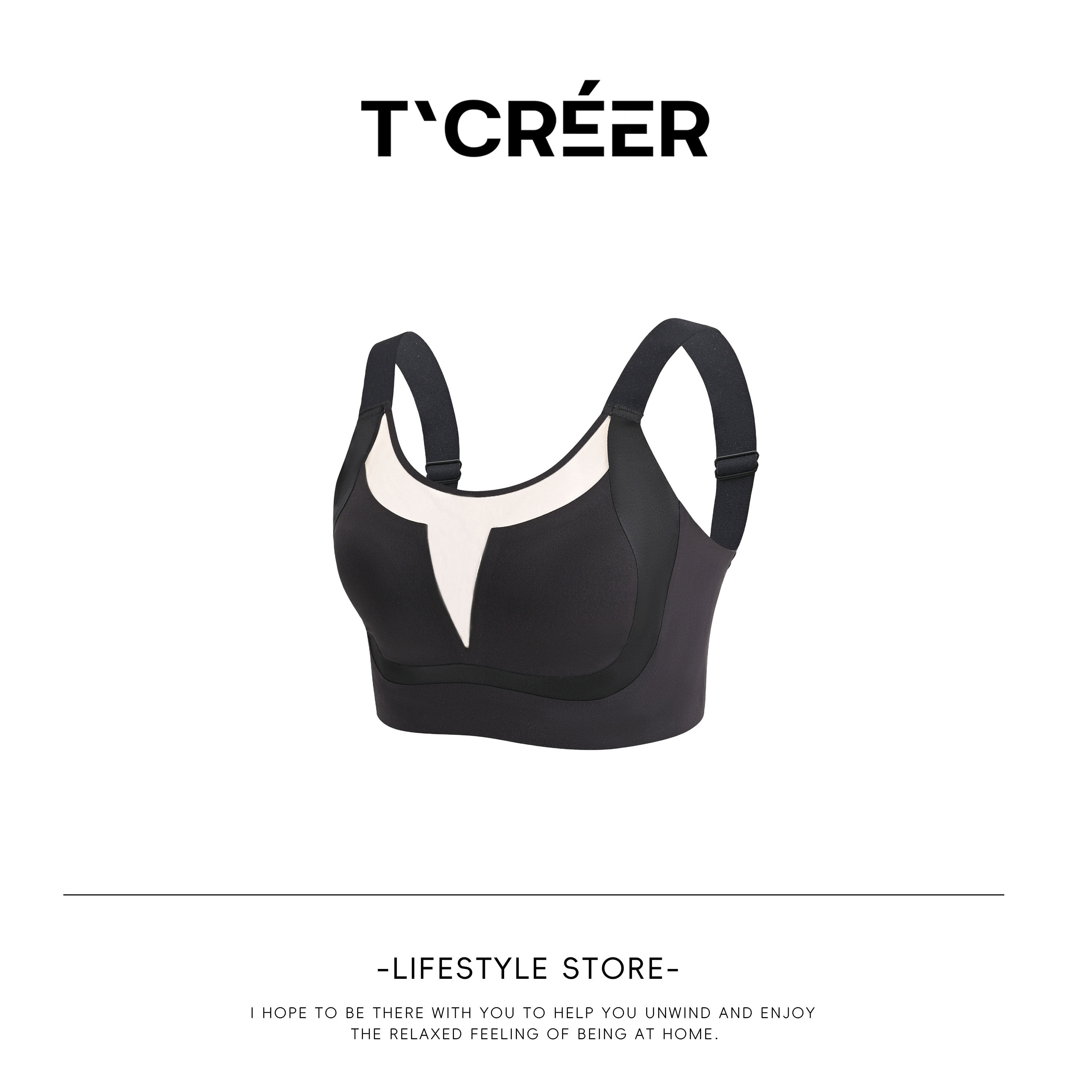 T`CREER｜清岚若梦 网纱拼接无钢圈文胸透气包容显瘦舒适内衣