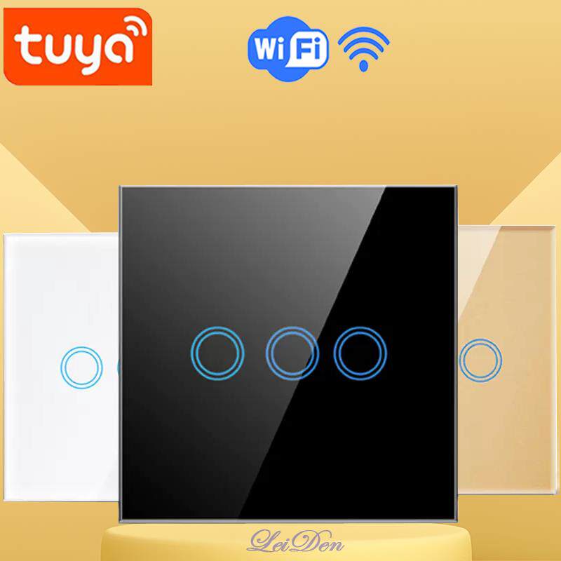涂鸦智能wifi触碰式开关单火零火通用欧规黑白灰金色Alexa语音控