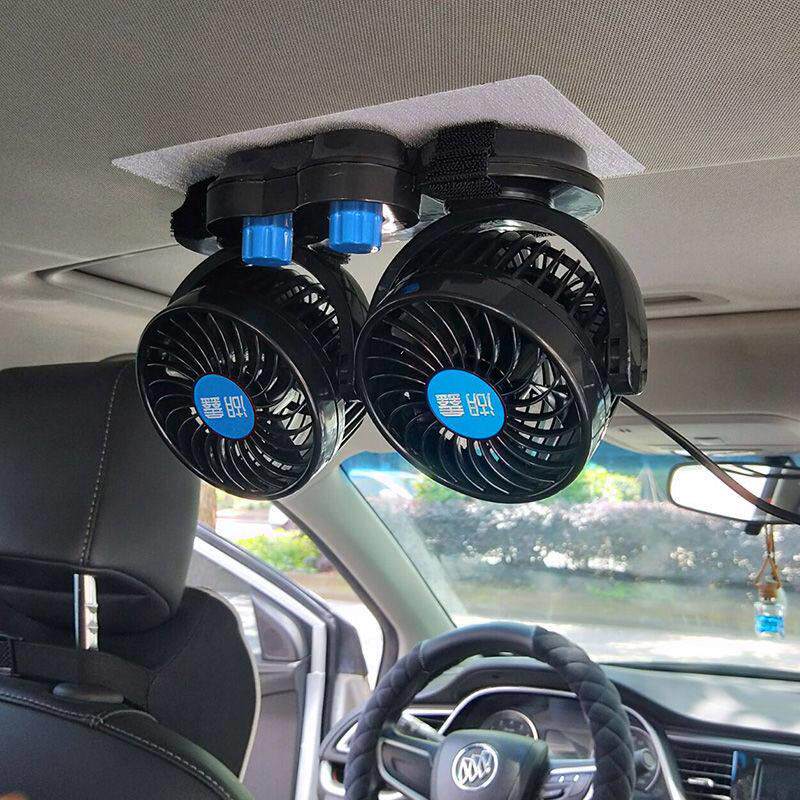 车载双头风扇12v大风力货车24v吊吸顶式强力制冷电动车内用小风扇
