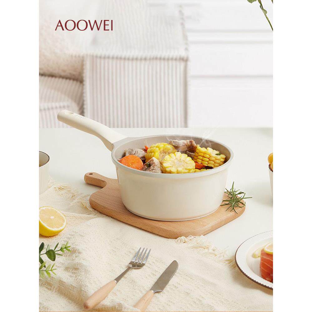 陶瓷牛奶锅无涂层不粘锅婴儿食品补充锅一人婴儿烹饪所有在一个