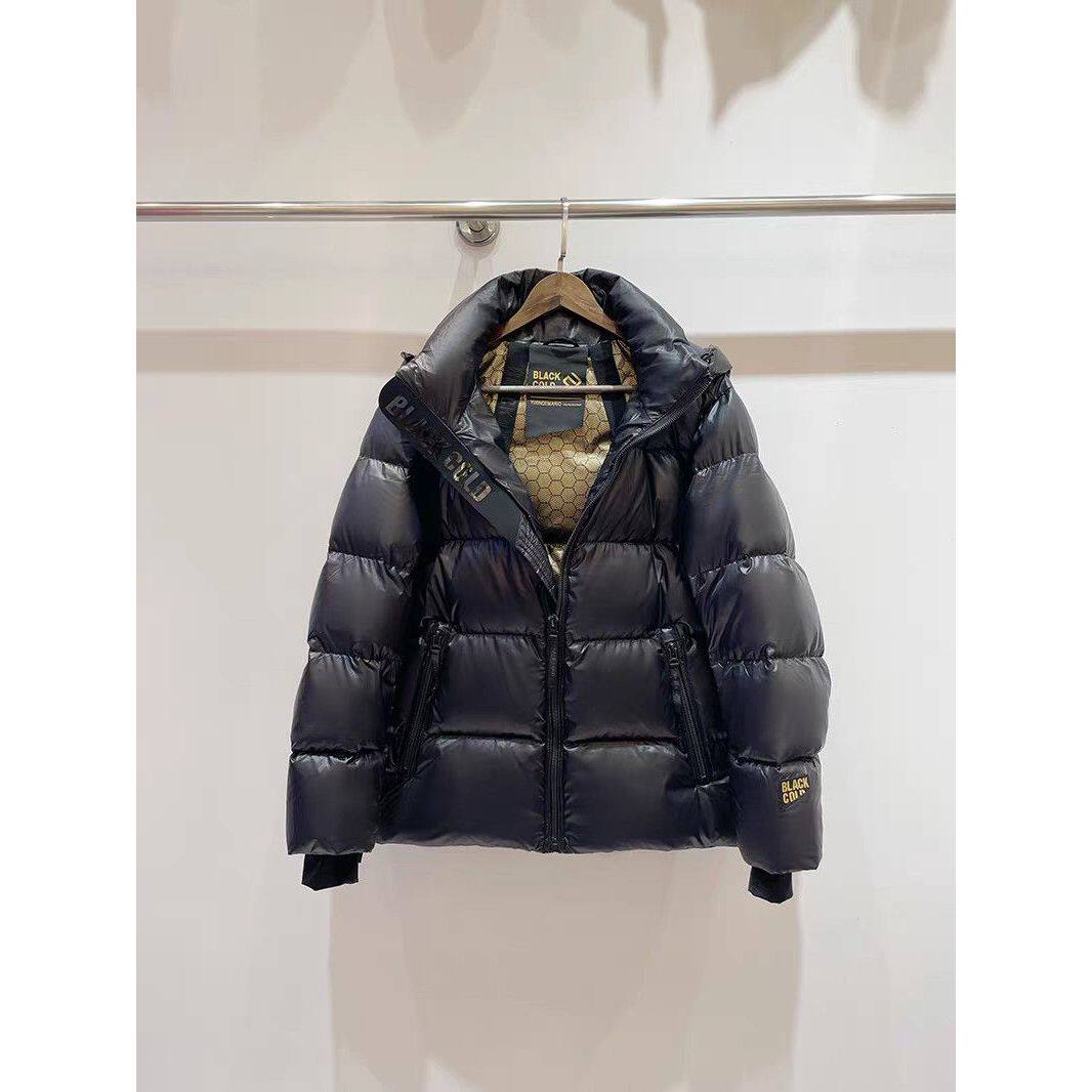 黑金羽绒服女短款鹅绒2026冬季新款韩版男女同款极寒加厚连帽外套