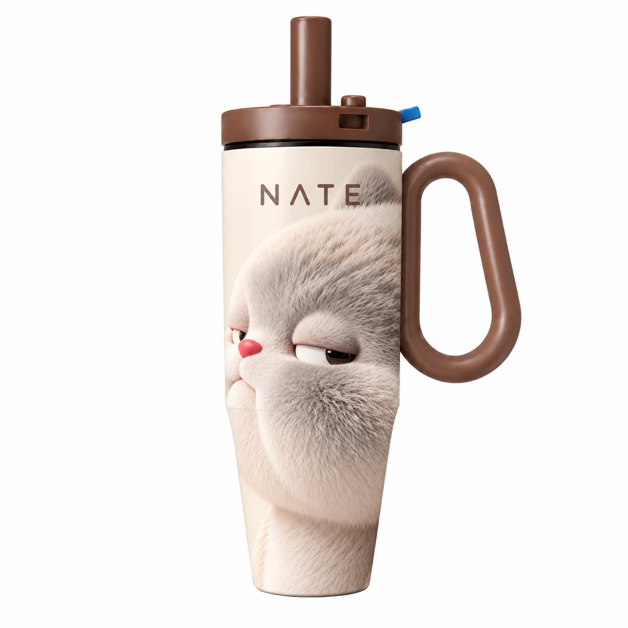 NATE猫咪316不锈钢保温吸管杯
