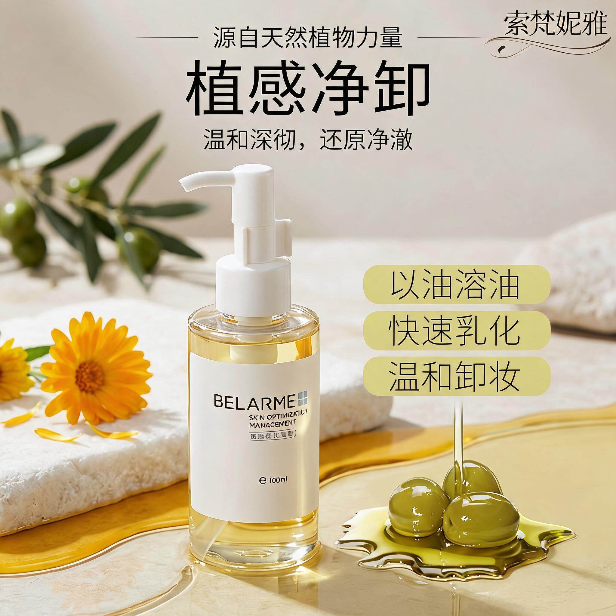 BELARME油橄榄温和三合一卸妆油