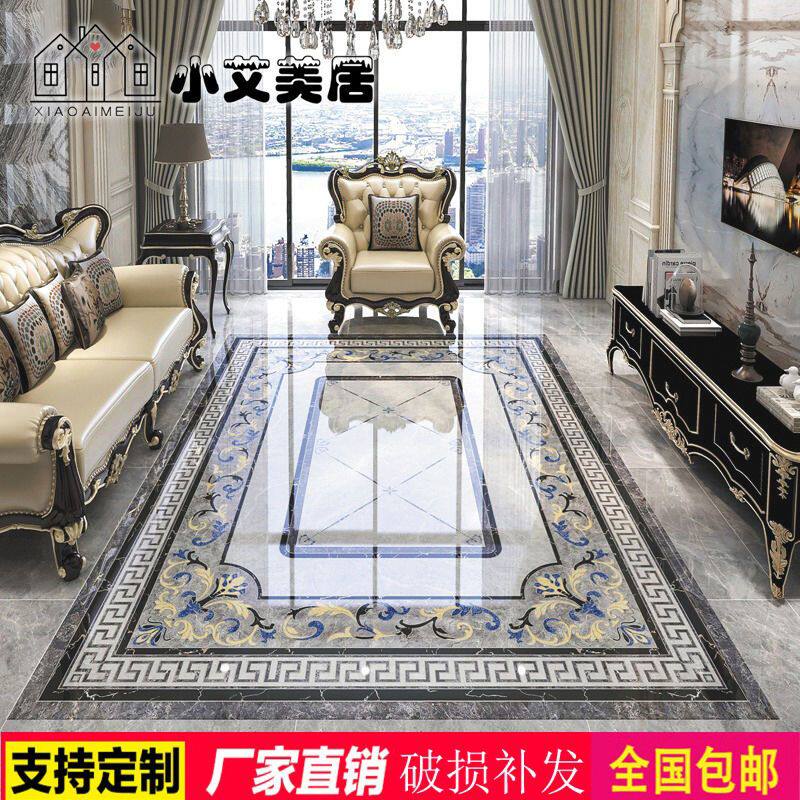 客厅餐厅拼花瓷砖灰色地板砖走廊过道入户玄关拼花地砖欧式花纹
