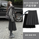 孕妇五分毛呢百褶半身裙秋冬外穿时尚 韩系减龄显瘦无托腹伞裙中裙