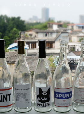 韩国ins红酒葡萄酒玻璃瓶拍照道具样板房酒吧软装陈列柜装饰摆件