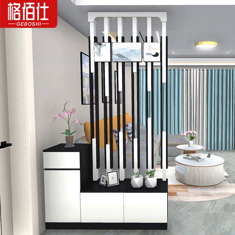 玄关隔断柜 客厅 装饰柜 进门玄关柜鞋柜白色烤漆 门厅装饰屏风柜