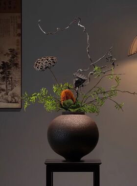 新中式陶瓷花瓶摆件客厅插花装饰高级感民宿入户玄关茶室家居软装