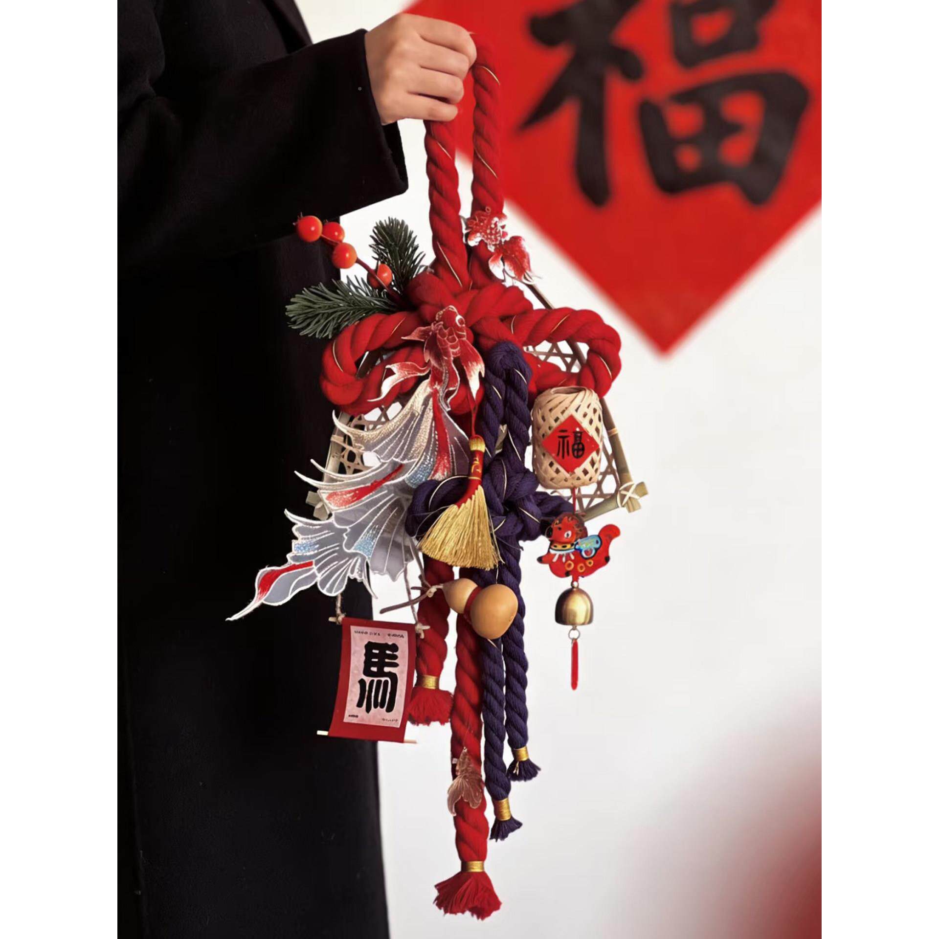 年装饰2挂026年马年新挂饰春节过年氛WFE围布置年味门庆入户喜门