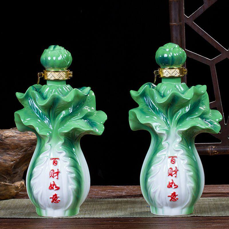 空瓶白菜酒瓶陶瓷酒壶1/3/5/10斤泡酒专用酒壶创意艺术摆件
