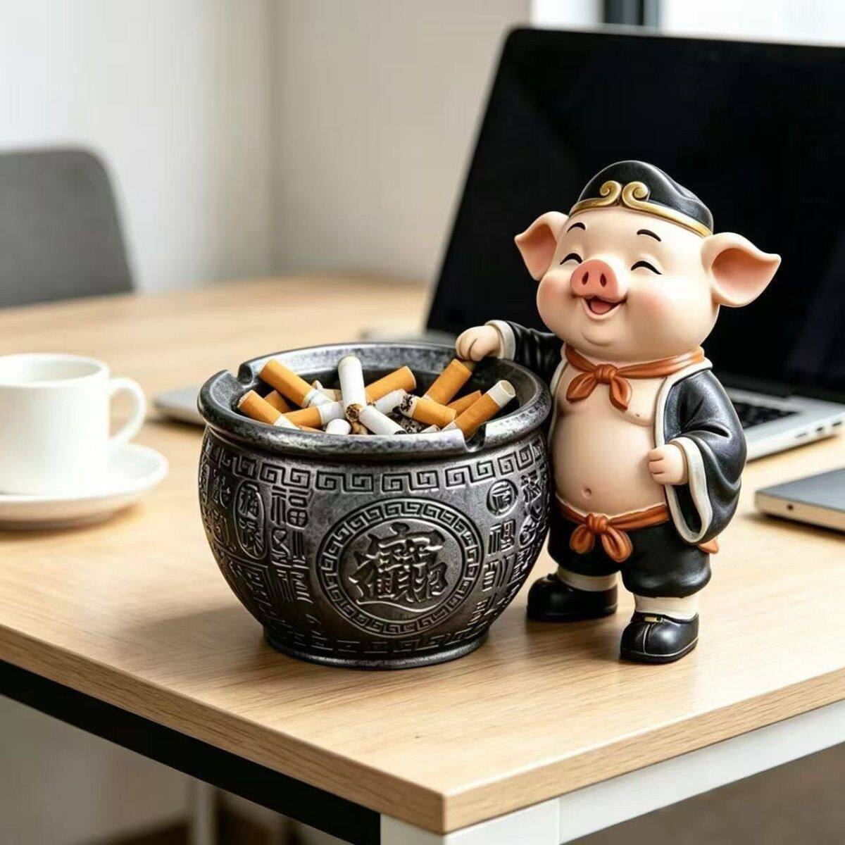 猪八戒摆件创意烟灰缸装饰品桌面摆设茶几办公桌客厅礼品烟灰缸