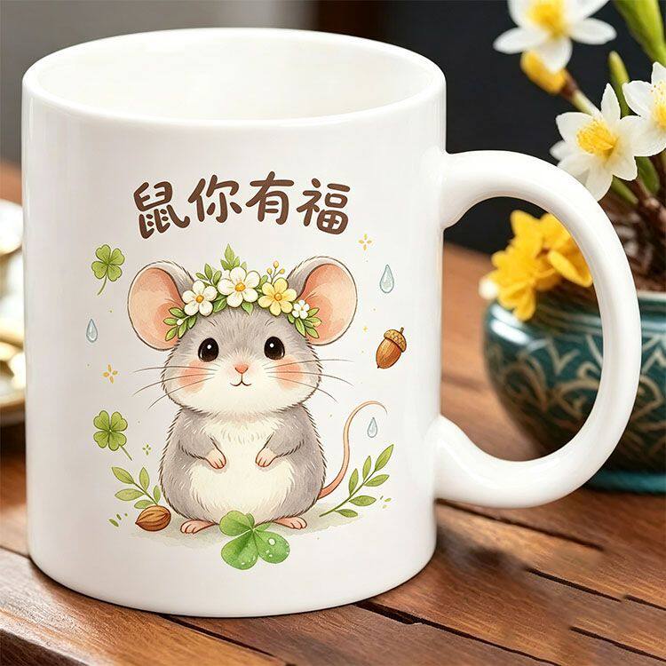 爆款牛奶马克杯可爱陶瓷喝水茶杯早餐水杯卡通勺子周边礼物咖啡杯