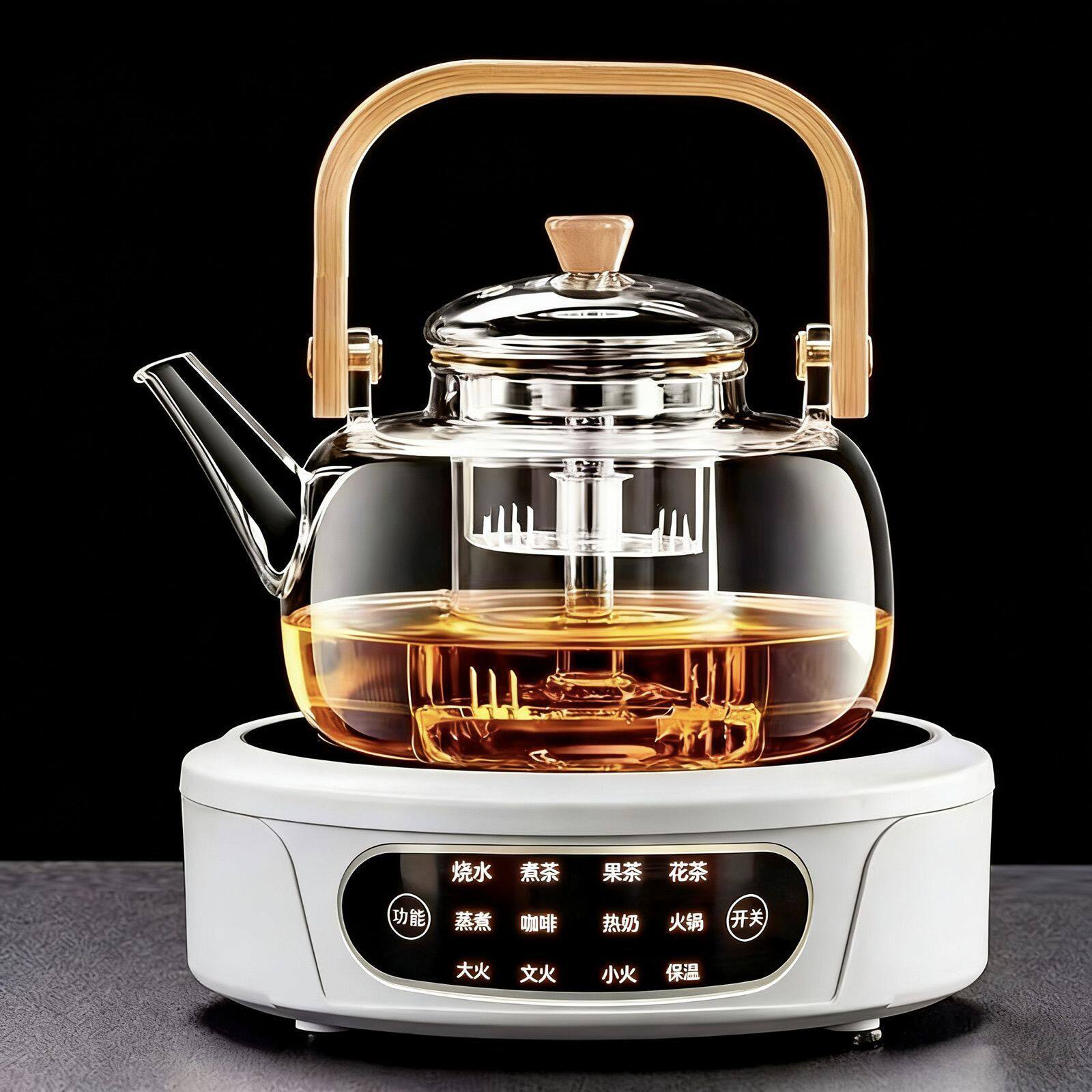 围炉煮茶专用电陶炉煮茶器室内家用电茶壶玻璃耐高温茶壶茶具套装