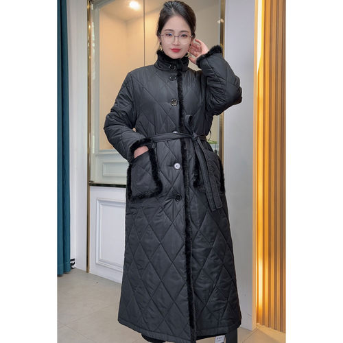 女大码厚款半高领显瘦保暖棉服