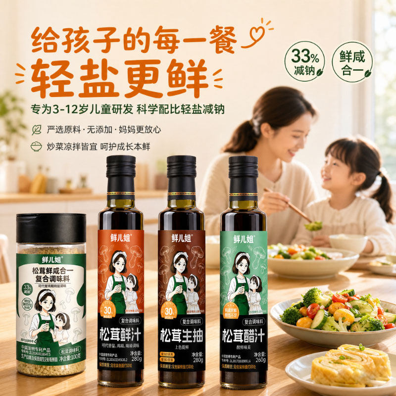正品鲜儿姐松茸鲜家用调料替代鸡精味精食用盐炒菜调味料生抽醋汁