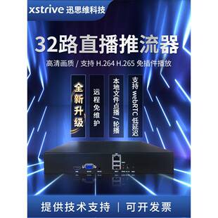 32路高清视频转码器rtsp转rtmp网络直播推流器编码器流媒体服务器