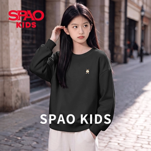 SPAO女童卫衣秋新款韩式潮流青少年秋季上衣厚款舒适小熊儿童秋装
