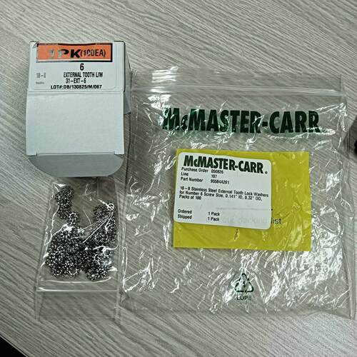美国McMaster-Carr外齿锁紧垫圈 95584A201 #6螺钉防松垫片 机