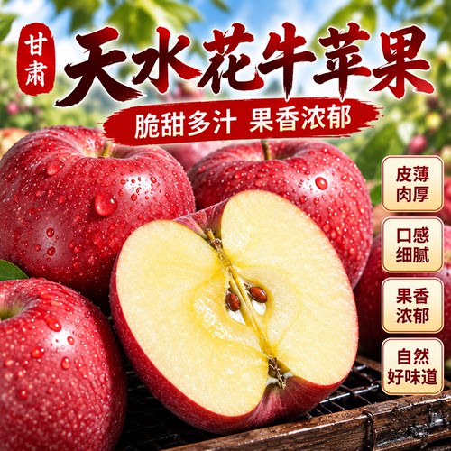甘肃天水花牛苹果现摘粉糯香甜