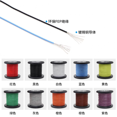 美标UL10064 28AWG FEP铁氟龙高温细软电子线外径0.6MM 1000米/轴