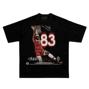 MUC阿德巴约短袖T恤球星印花美式高街小领口重磅复古篮球运动背心