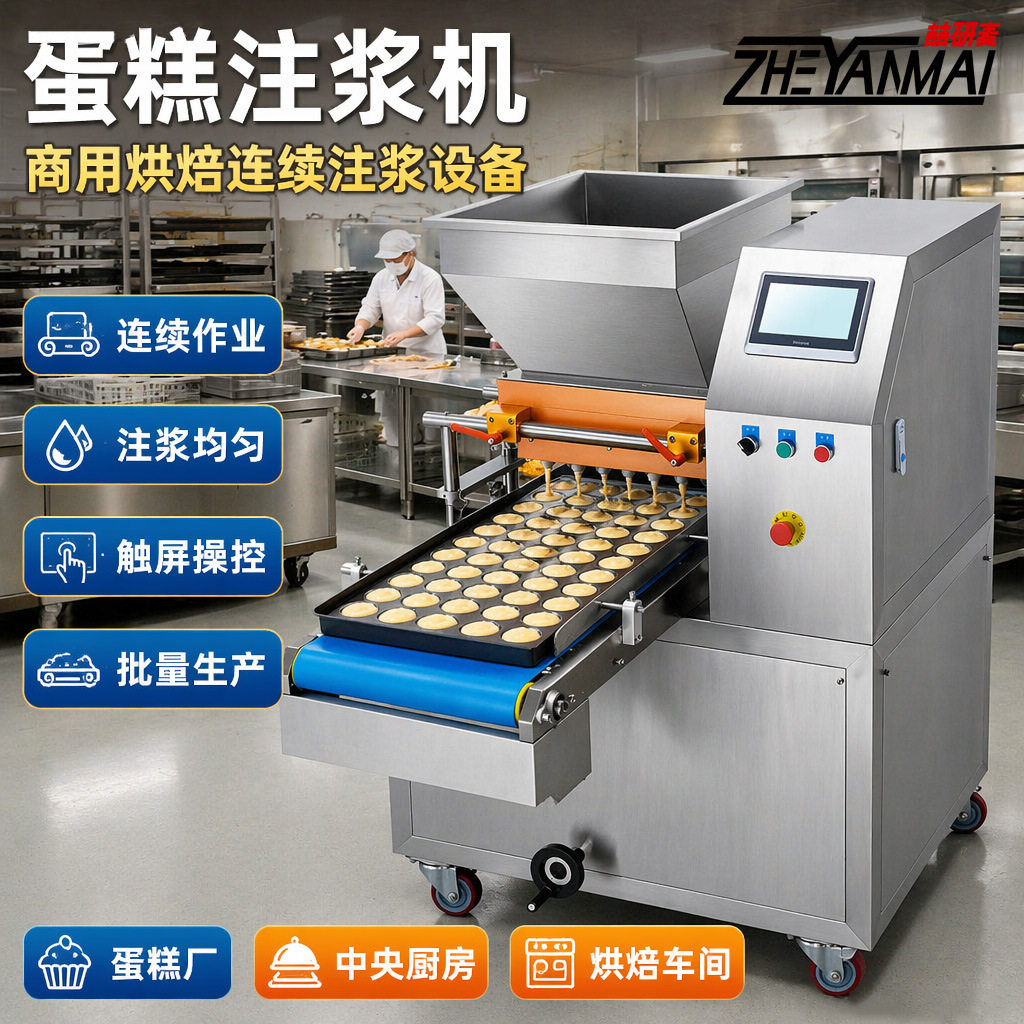 数控触屏蛋糕注浆机智能多配方记忆克重可调商用E400蛋糕充填机