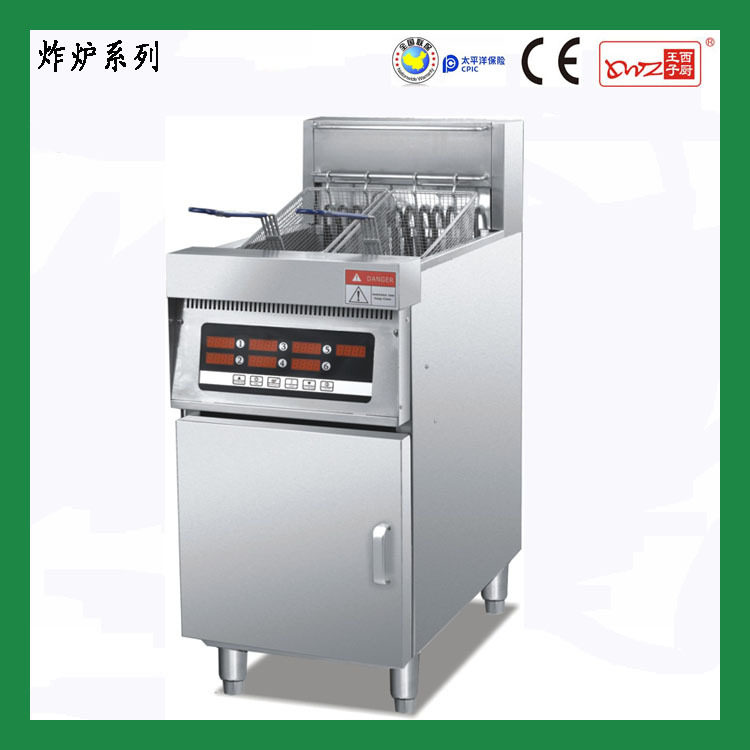 王子西厨电炸炉商用DF-EL6立式双缸双筛电脑板炸炉电热炸锅设备