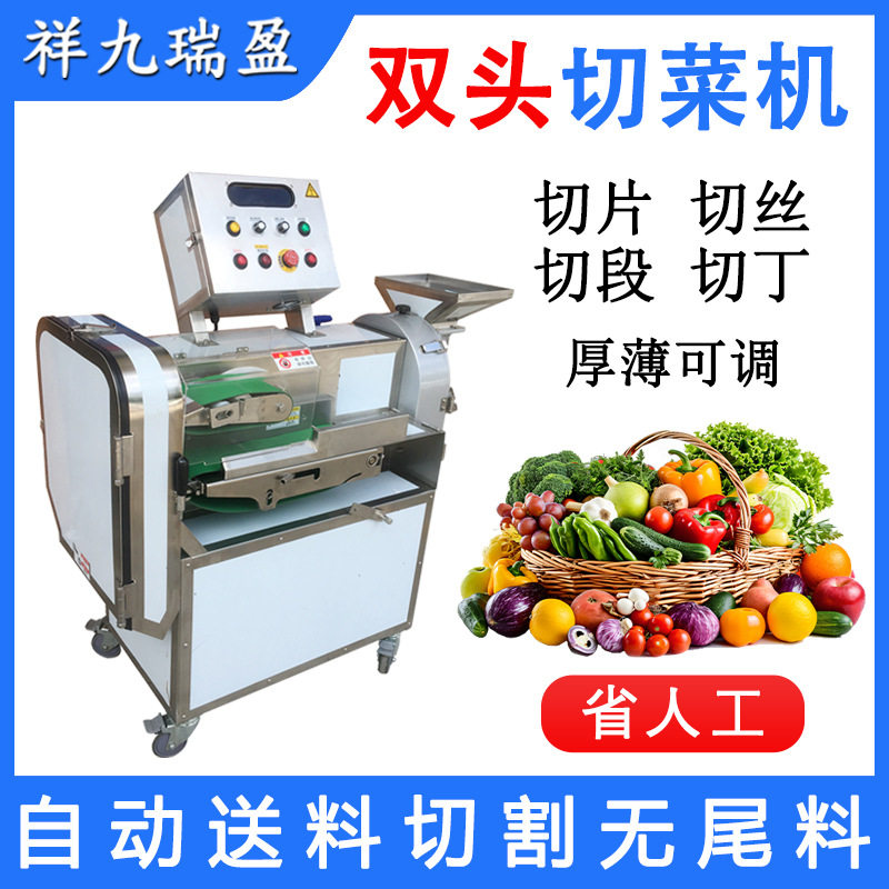 大型食堂多功能双头切菜机白菜豆角切粒切段土豆萝卜切片丝丁机