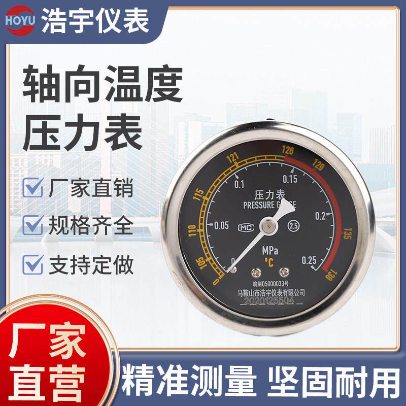 马鞍山浩宇仪表消毒锅灭菌器压力表0.25 Mpa温度灭菌锅内室压力表
