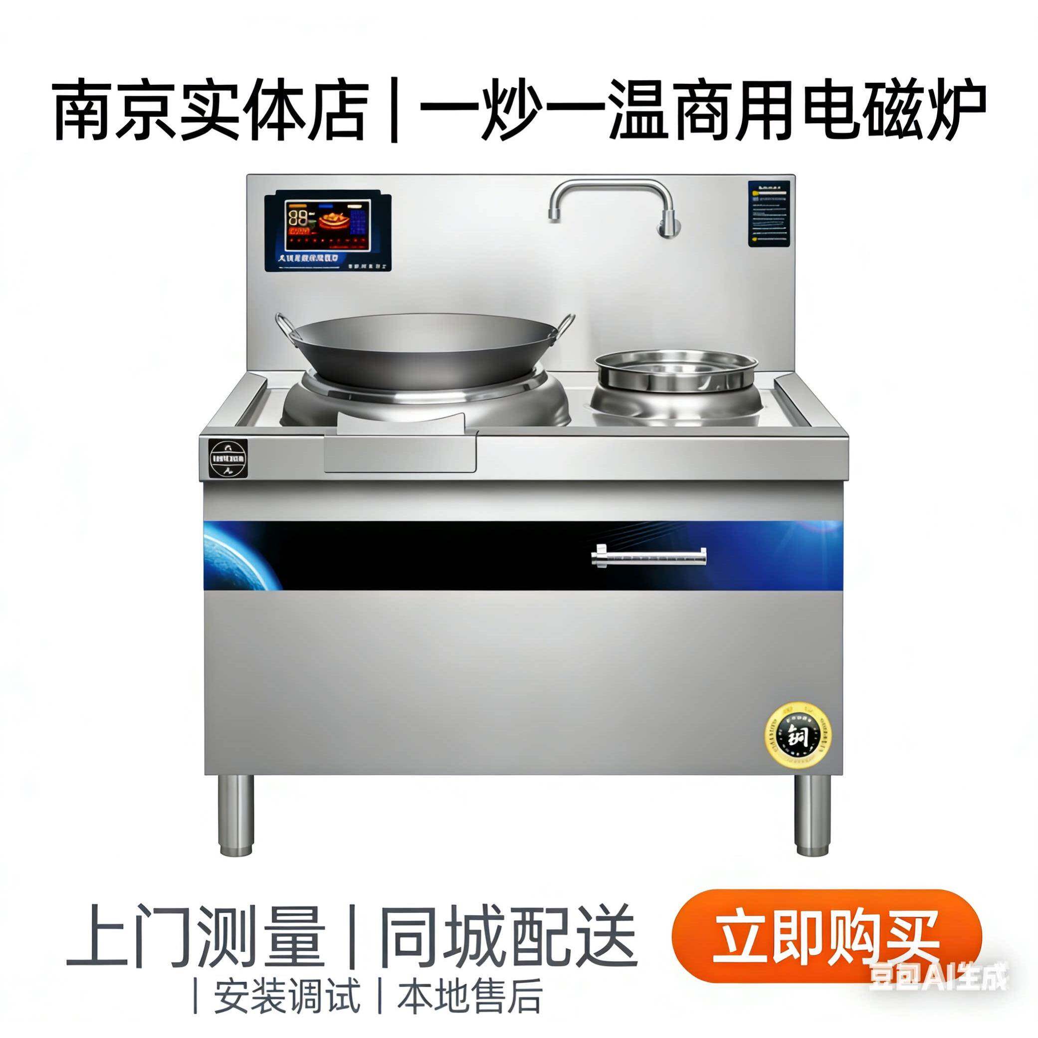 南京商用一炒一温电磁炉 饭店小炒灶 智能控温 南京同城配送安装