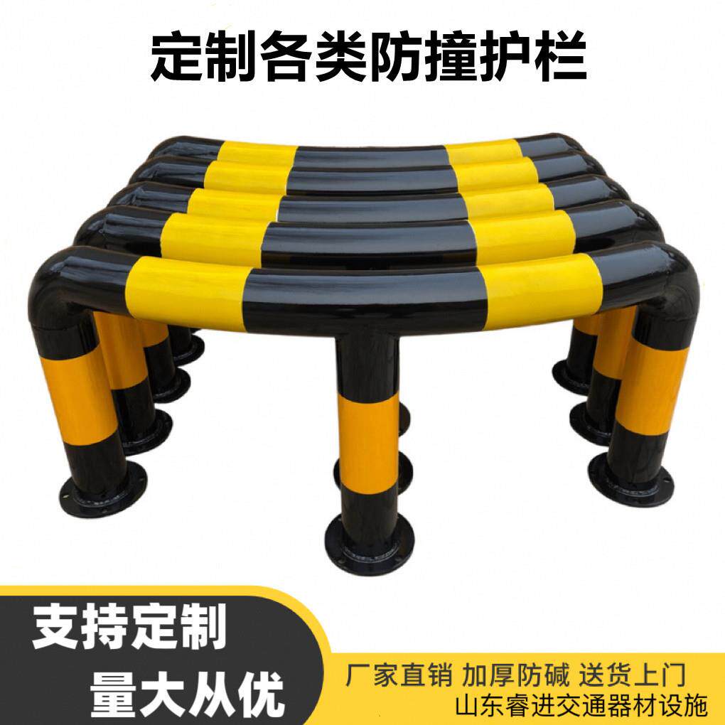 定制加油站防撞护栏加油岛防撞柱M型弧形隔离栏U型阻车器警示围栏