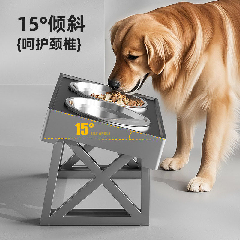 狗碗护颈狗食盆304不锈钢