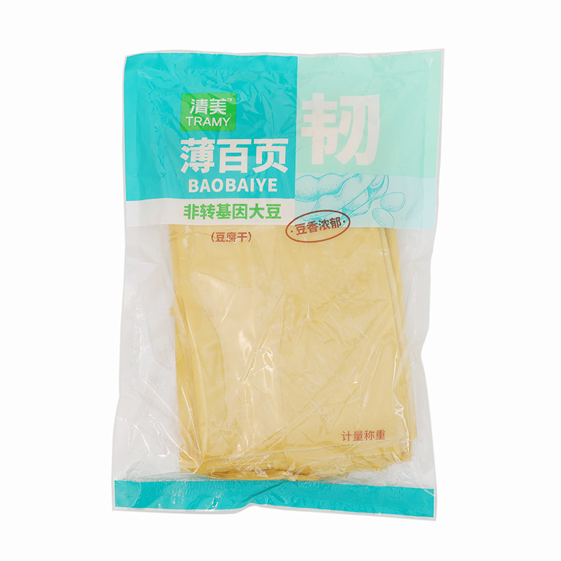 上海清美薄百页2斤油炸素鸡片兰花干百叶批发商用新鲜豆制品顺丰