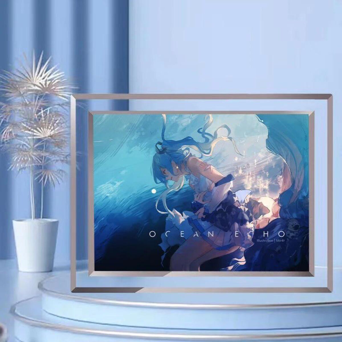 初音新款玻璃动漫水晶DIY周边二次元相框生日礼物来图定制摆台框
