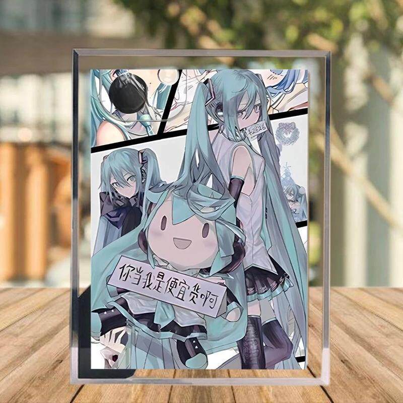 初音未来水晶相框初音未来相框画房间装饰定制图片摆件朋友礼物