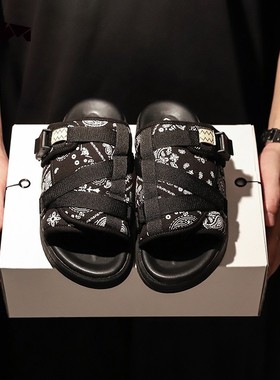 莆田男士贾基椰子CHRISTO  VISVIM凉拖鞋潮休闲一字拖沙滩鞋凉鞋