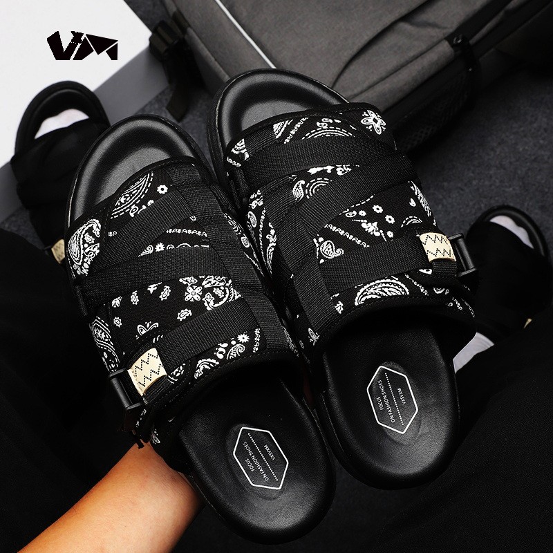 VXSVXM休闲拖鞋男士夏季2024新款外穿莆田情侣一字拖沙滩凉拖厚底