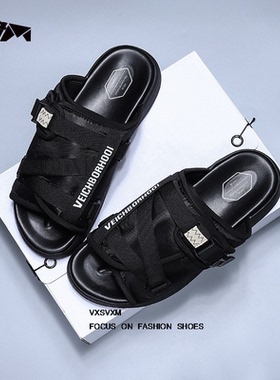 CHRISTO  VISVIM拖鞋男潮一字拖男士透气凉拖鞋子运动休闲沙滩鞋