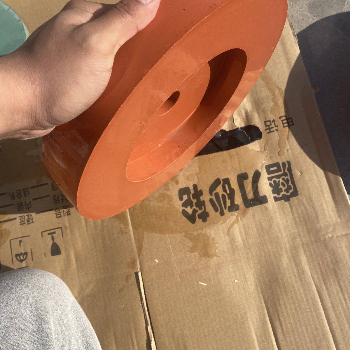 水冷磨刀机砂轮橙色全新原厂单面锥形发泡搅拌抛光轮带轮精磨研磨